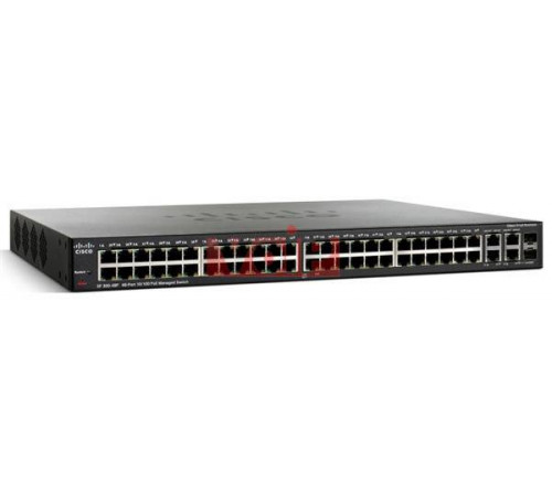 Комутатор Cisco SB SF300-48PP-K9-EU 48-port 10/100 PoE+ Managed Switch w/Gig Uplinks