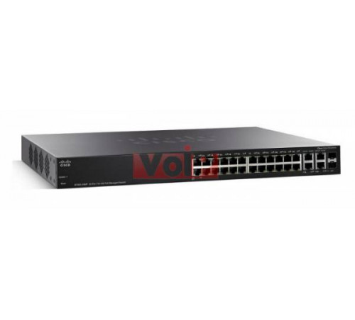 Комутатор Cisco SF300-24MP (SF300-24MP-K9-EU) 24-Port 10/100 Max PoE Managed Switch with Gigabit