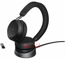 Headset Jabra Evolve2 75 MS Stereo USB-A + Base Black with Charging Stand Bluetooth (p/n: 27599-999-989)